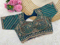 Rama (Teal Green) Sequin Embroidered Designer Blouse